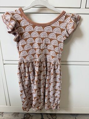 Little Sleepies rust Rainbow Print Dress